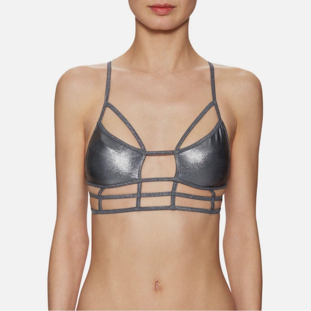 One Teaspoon Waxed Superman Bodice Bikini Top